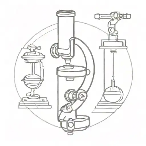 microscope surrounded by dna tattoo design idea