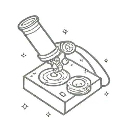 kawaii microscope tattoo design idea