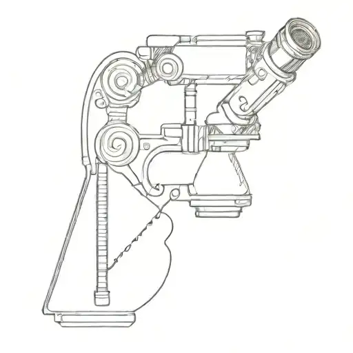 microscope surrounded by dna tattoo design idea