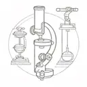 microscope surrounded by dna tattoo design idea