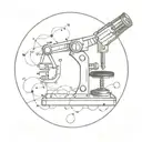 microscope surrounded by dna tattoo design idea