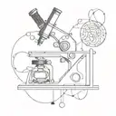 microscope surrounded by dna tattoo design idea