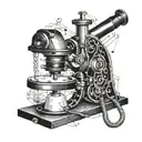 microscope surrounded by dna tattoo design idea