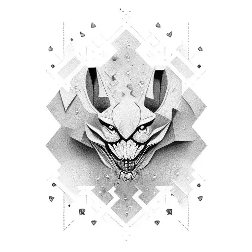 flail with handle tattoo design idea