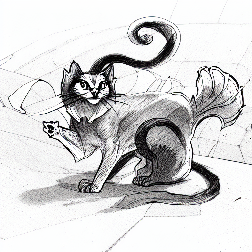 ghost cat in hell tattoo design idea