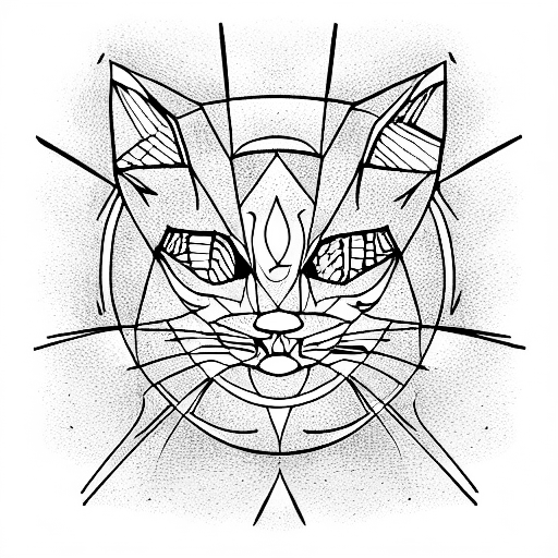 ghost cat in hell tattoo design idea