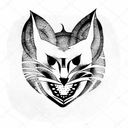 ghost cat in hell tattoo design idea