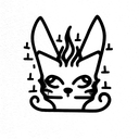 ghost cat in hell tattoo design idea