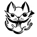 ghost cat in hell tattoo design idea