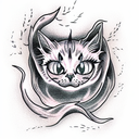 ghost cat in hell tattoo design idea