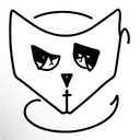 ghost cat in hell tattoo design idea