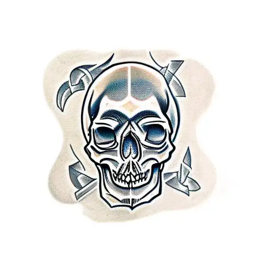 skull and skyrim  tattoo design idea