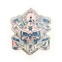 stack of books tattoo design idea