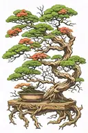 bonsai tree branches tattoo design idea