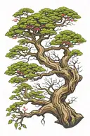 bonsai tree branches tattoo design idea