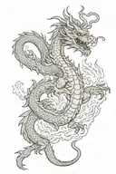 southeast asian dragon breathing fire down tattoo design idea