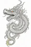 southeast asian dragon breathing fire down tattoo design idea