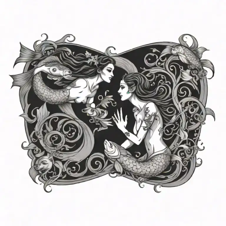 virgo women pisces fishes tattoo design idea