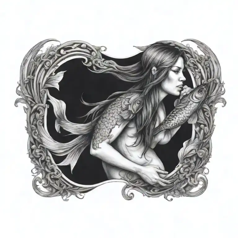 virgo women pisces fish  tattoo design idea