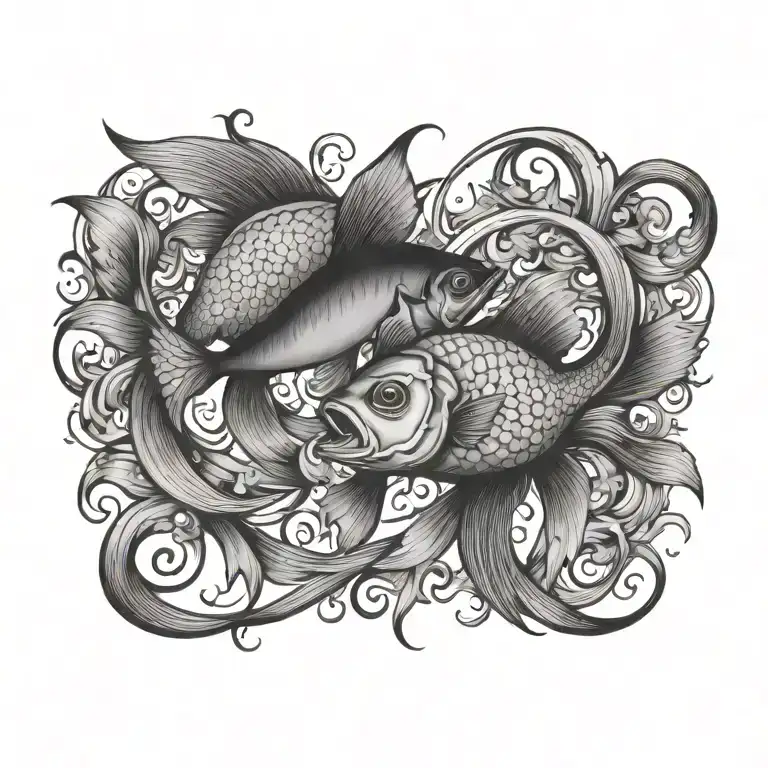 pisces fish virgo women tattoo design idea