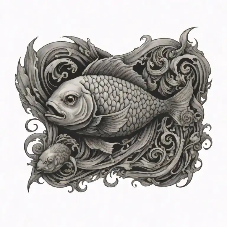 virgo women pisces fish tattoo design idea