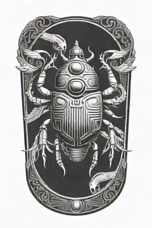 egyptian all seeing eye scarab beetle tattoo design idea
