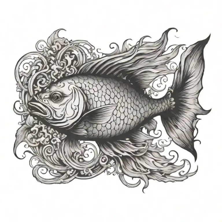 virgo women pisces fish swimming gracefully tattoo design idea
