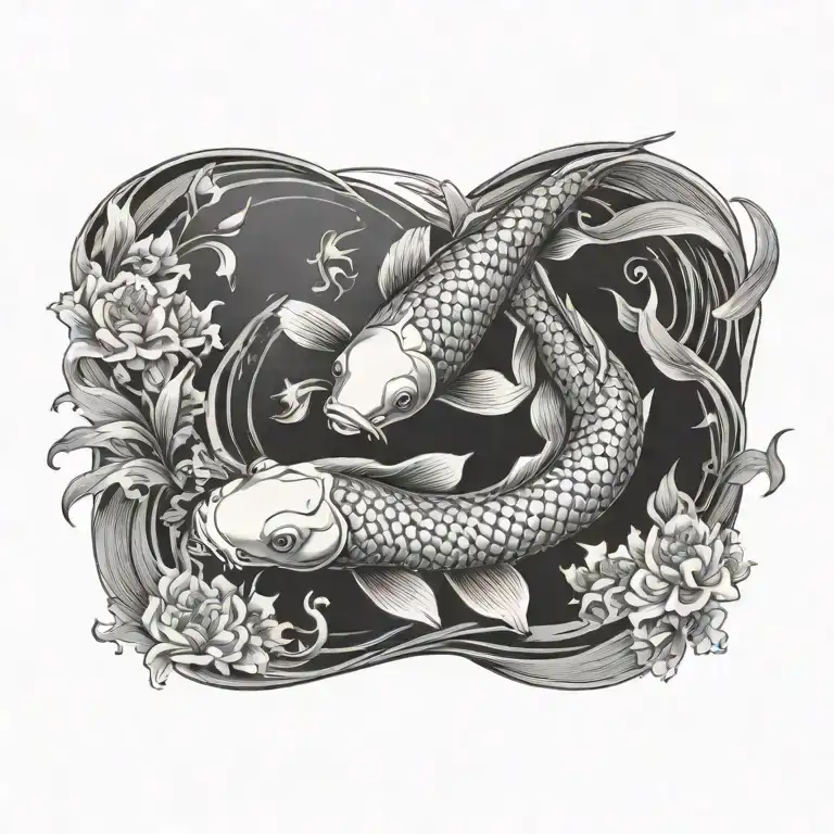 koi fish swimming virgo women tattoo design idea