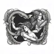 virgo women pisces fishes swimming together tattoo design idea