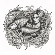 virgo women pisces fish swimming tattoo design idea