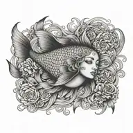 virgo women pisces fish swimming tattoo design idea