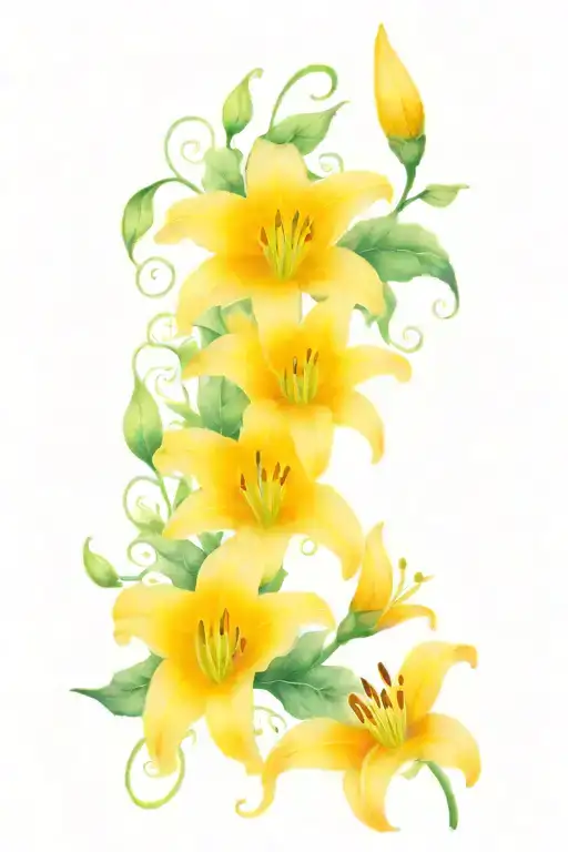 lilies and ivy vines tattoo design idea