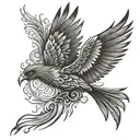phoenix bird flying tattoo design idea