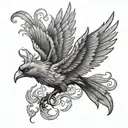 phoenix bird flying tattoo design idea