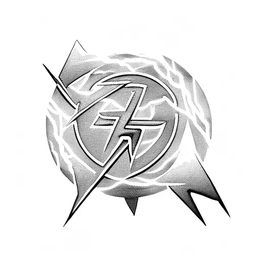 A blackwork silhouette of a Tesla Model S with lightning bolts as wheels tattoo design idea