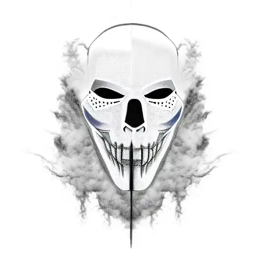 vendetta mask , cloud , thunder tattoo design idea