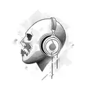 gamer control , head phones , thunder lightning, smoke  tattoo design idea