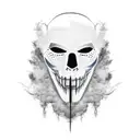 vendetta mask , cloud , thunder tattoo design idea