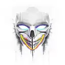 vendetta mask , cloud , thunder tattoo design idea