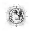 kid cudi man on the moon album cover with a brain in it tattoo design idea