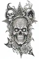 dark spooky elements tattoo design idea