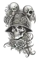 dark spooky elements tattoo design idea