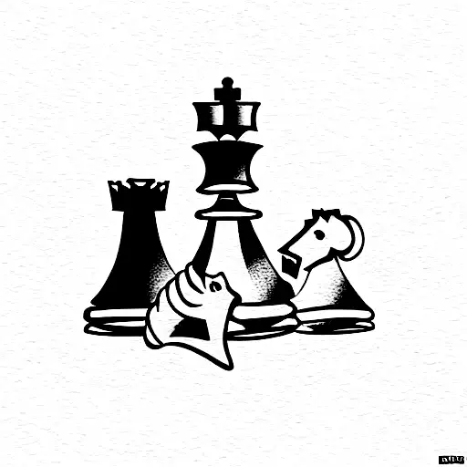 knight Chess Serbian tattoo design idea