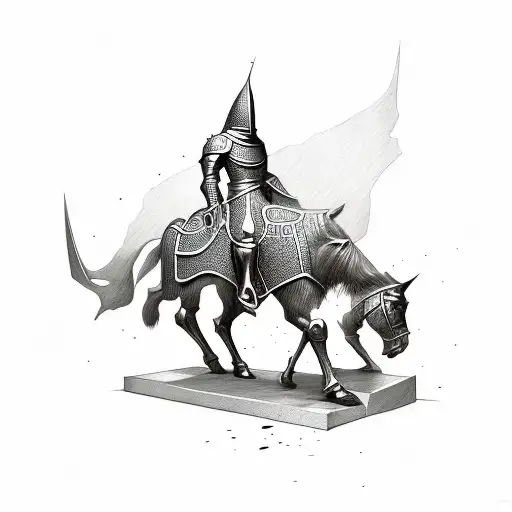 Serbian knight chess piece tattoo design idea