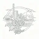 Oklahoma outline with Oklahoma State University logo and Oklahoma City Thunder logo involved tattoo design idea