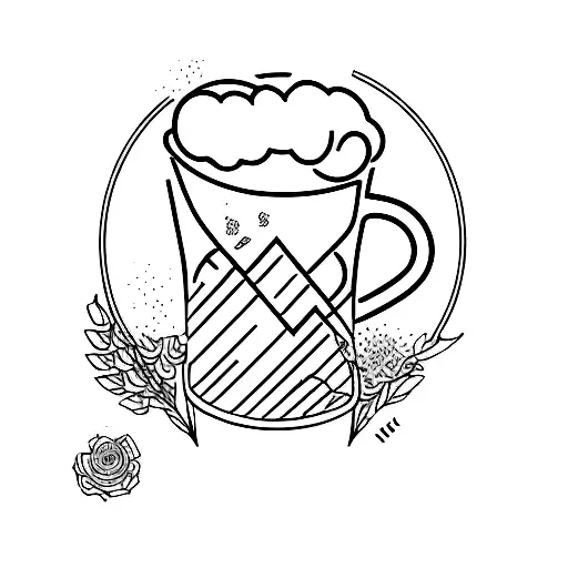  glass of beer tattoo design idea