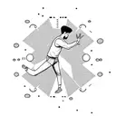 Raindrops forming a man dancing breakdance pose tattoo design idea