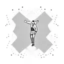 Raindrops forming a man dancing breakdance pose tattoo design idea