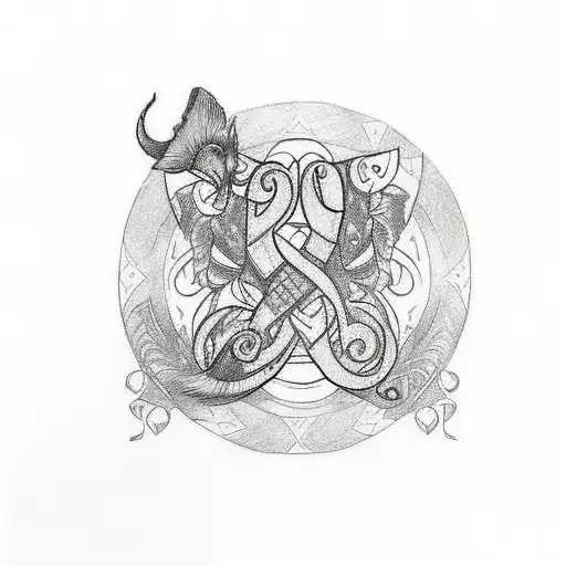 Create a sketch-style tattoo that represents the love for your children. Incorporate the initials U and G along with a symbol that signifies their high abilities, such as zebras. tattoo design idea