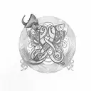 Create a sketch-style tattoo that represents the love for your children. Incorporate the initials U and G along with a symbol that signifies their high abilities, such as zebras. tattoo design idea